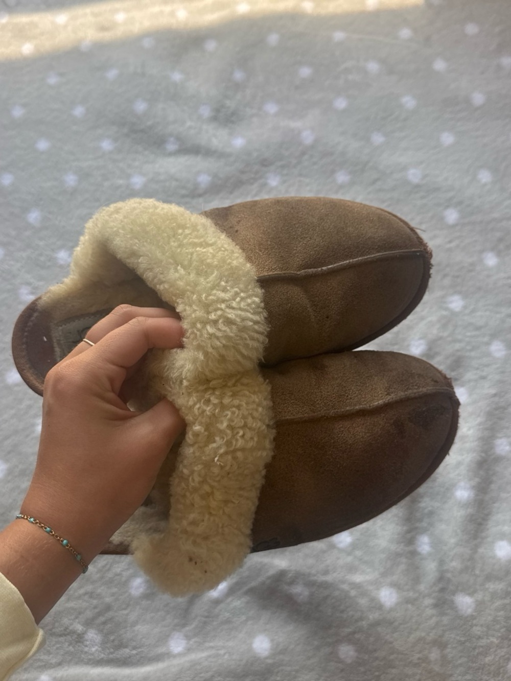 UGG Women's Chestnut Suede Slip-On Shearling Slippers